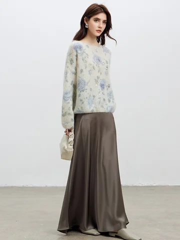 SuyaDream Женские пуловеры из мохера синие