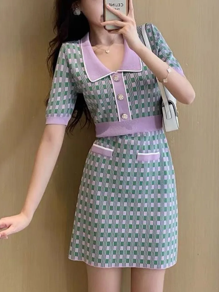 

2022 New Summer Knitted Dress for Women Mini Dresses Female Fashion vestidos elegantes para mujer robe femme ropa mujer