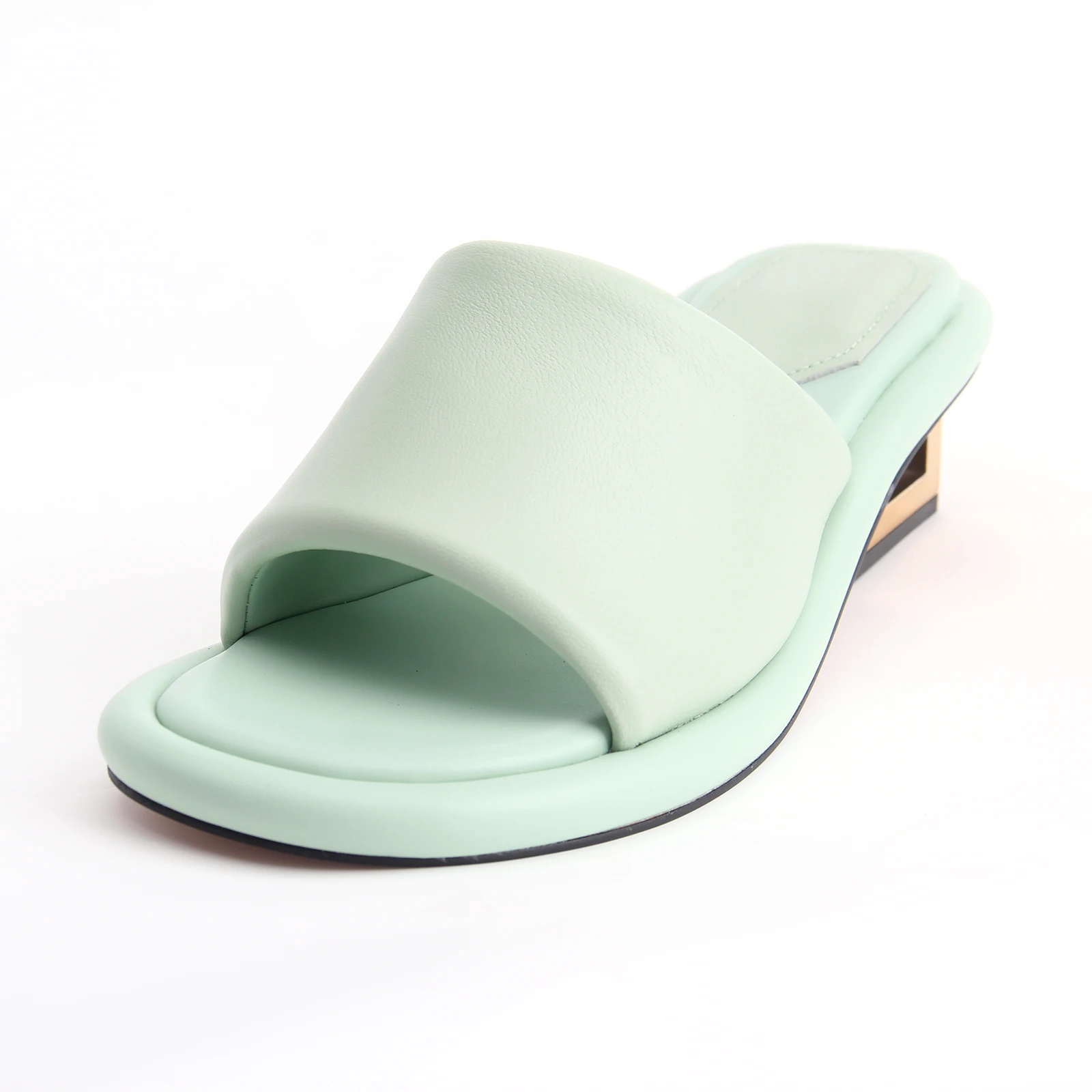 Italian Women's Mid-Heel Sandals 2023 Luxury Brand Designer Fashion Slippers Muller Shoes Size 43 Casual Fashion Sandals