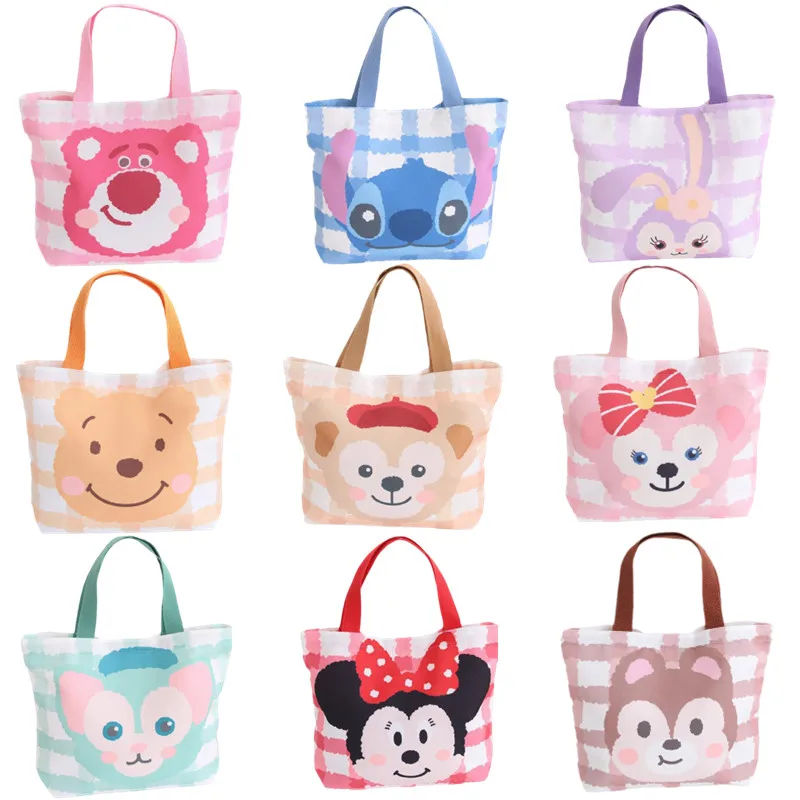 

Сумка для хранения в стиле мультфильма Disney, Брезентовая Мишка с рисунком звезды клубники, милая сумочка для пикника, Женская подарочная кор...