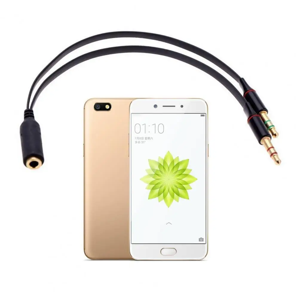 

Convenient Headphone 3.5mm Audio Cable 2 in 1 Stretch-resistant TPE Splitter Two-in-one distributor for Phones