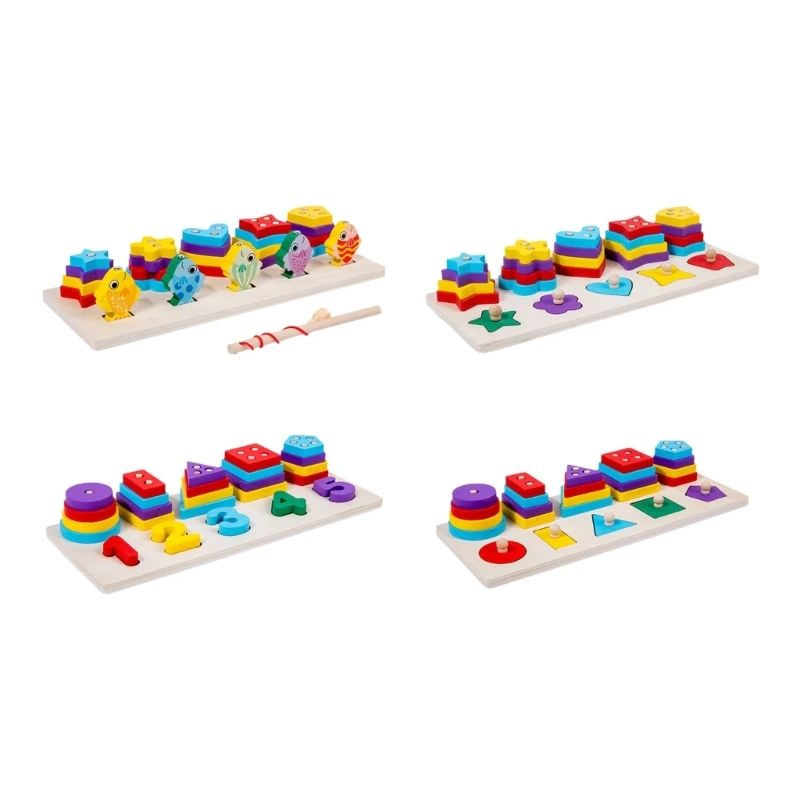 

Montessori Stacking Fishing Toy Brain Developments for Kid Educational