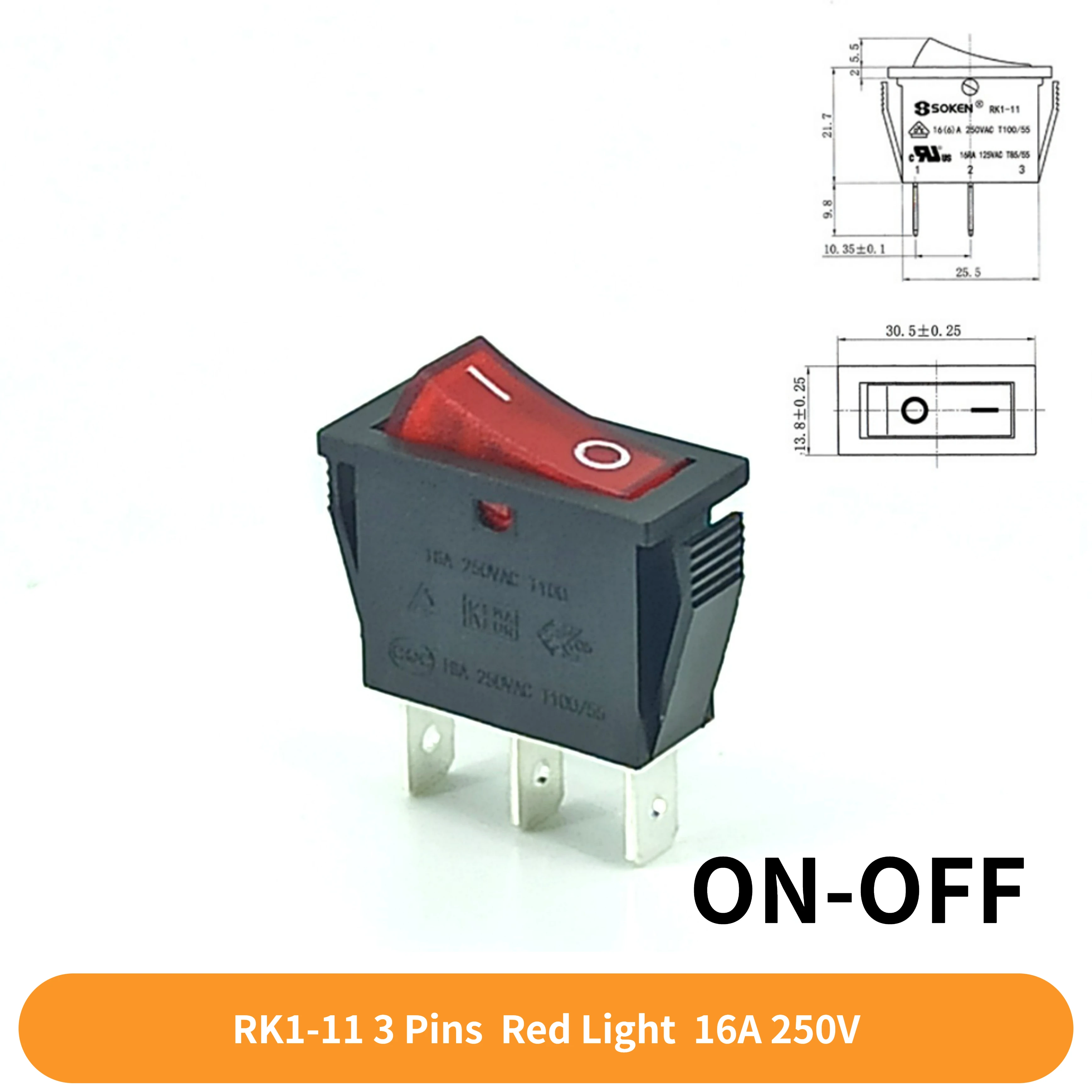 

Переключатель Uniteelec SOKEN, 5 шт., 16 А, 250 В, С светильник кой