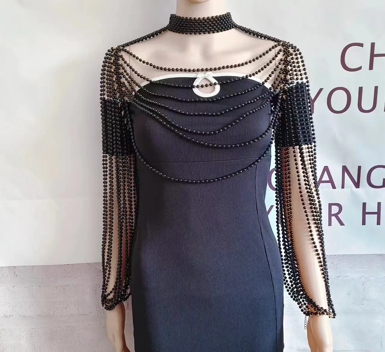 Женская цепочка-майка с жемчужинами сексуальная Длинная в стиле мультиплеера и