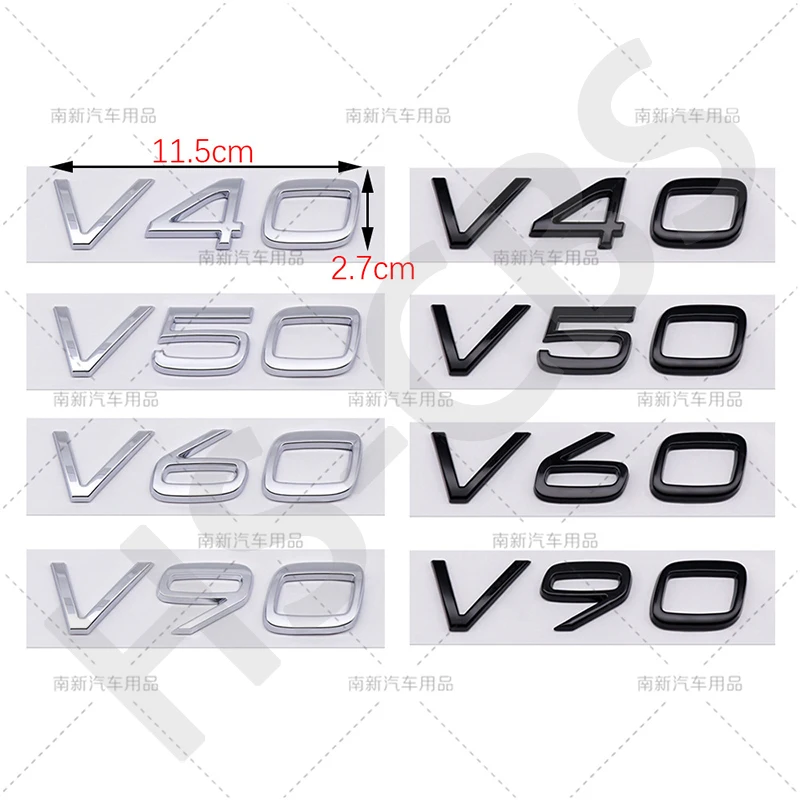 Фото Gloosy V40 V50 V60 V90 Эмблема на багажник Автомобильные наклейки для Volvo Аксессуары Задний багажник Логотип перемещения Наклейка Стайлинг автомобиля №2