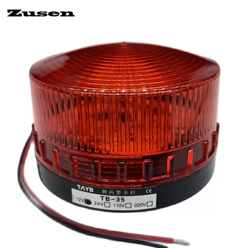 

Zusen TB35-R 12v 24v 110v 220v Red Security Alarm Strobe Signal Warning LED Lamp Small Flashing Light