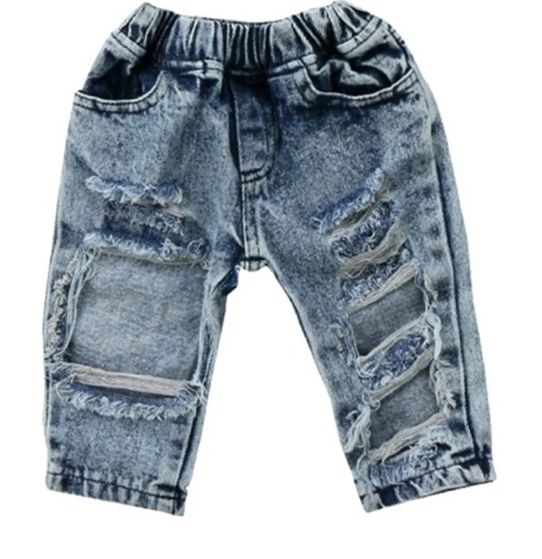 

1-5T Fashion Toddler Kids Child Girls Denim Pants Stretch Elastic Trousers Jeans Ripped Hole Clothes Baby Girl