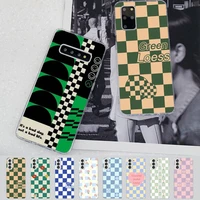 checkerboard pattern phone case for samsung s21 a10 for redmi note 7 9 for huawei p30pro honor 8x 10i cover