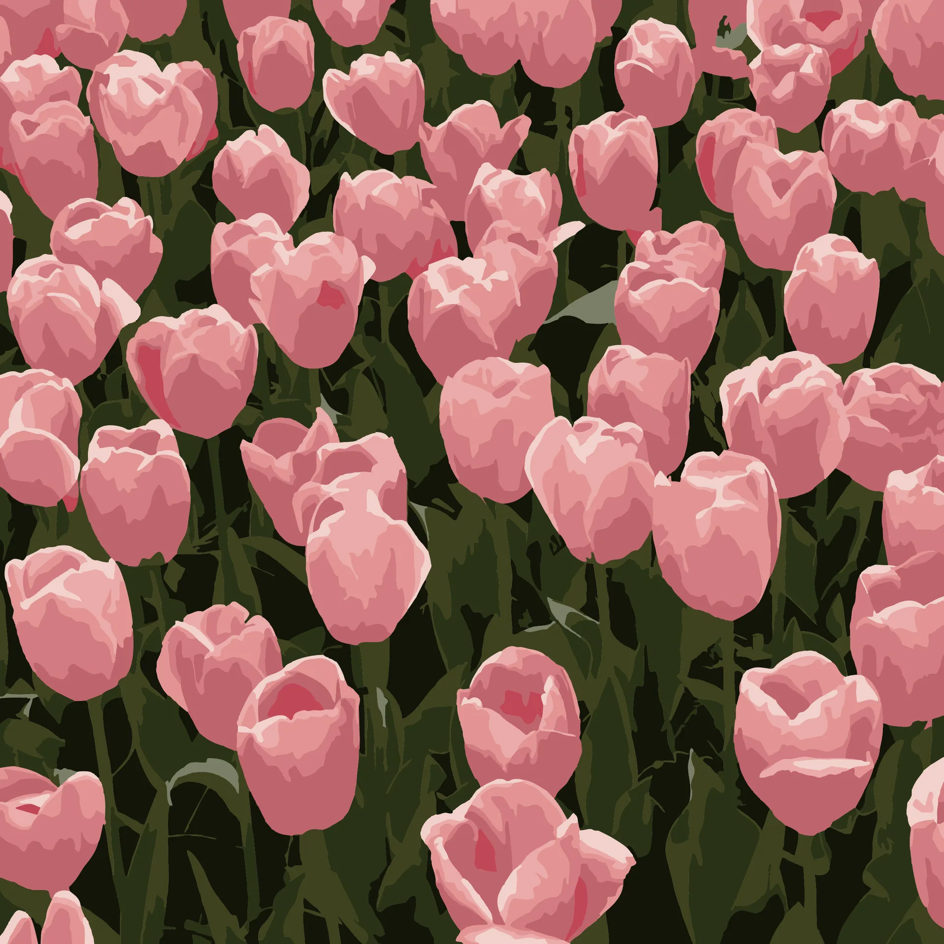 

1477Ann-Tulip diy Цифровая масляная живопись, картина маслом, акриловая Цветочная живопись, взрыв, ручная работа, пейзаж, живопись