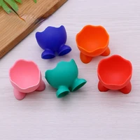 5pcs silicone egg cup holders colored soft creative serving cups for living room home kitchen random color