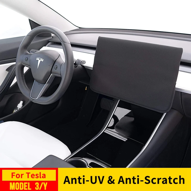 Anti-UV Sunshade Screen Protection Cover For Tesla Model 3 Y Center Console Navigation Display Dust Case Interior Accessories
