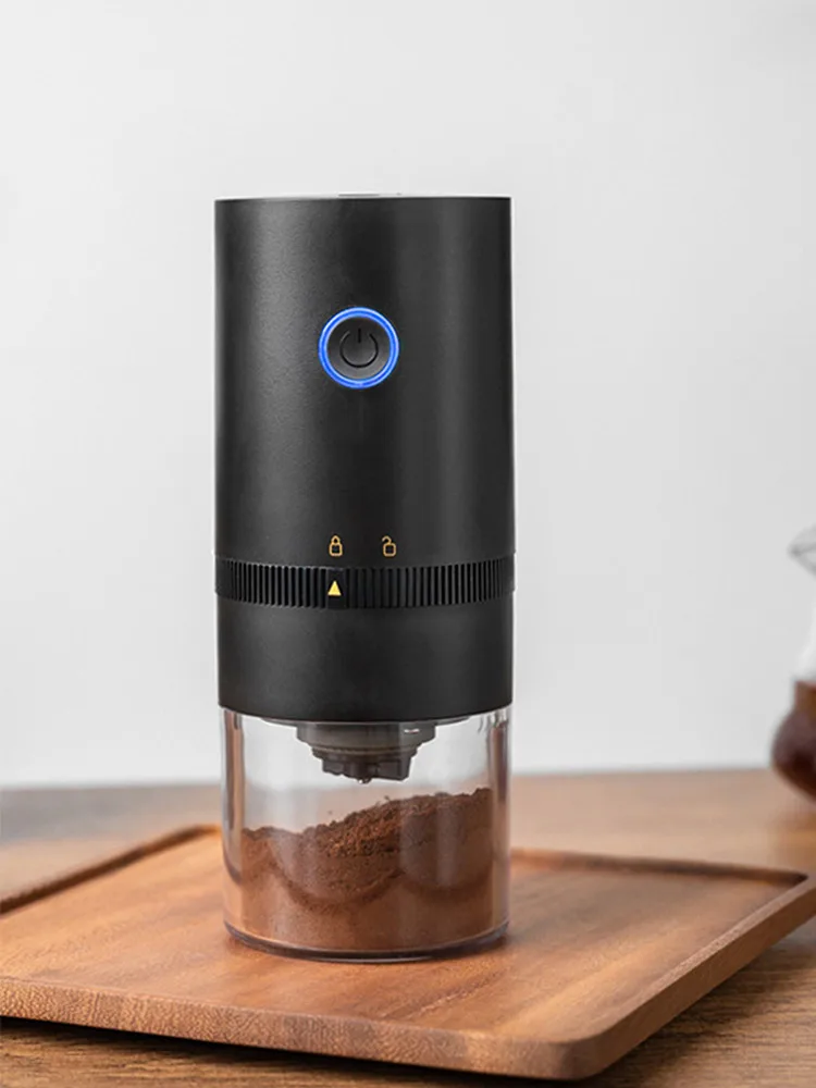 

Black Coffee Bean Grinder Usb-c Portable Burr Grinder Easy To Clean Adjustable Grind Settings Grinder With Ceramic Grinding Core