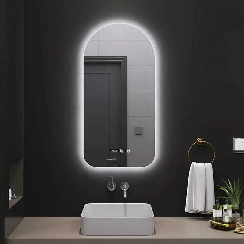 

Умное необычное светодиодное подвесное электрическое зеркало для ванной комнаты, светящееся зеркало для туалета, настенное украшение