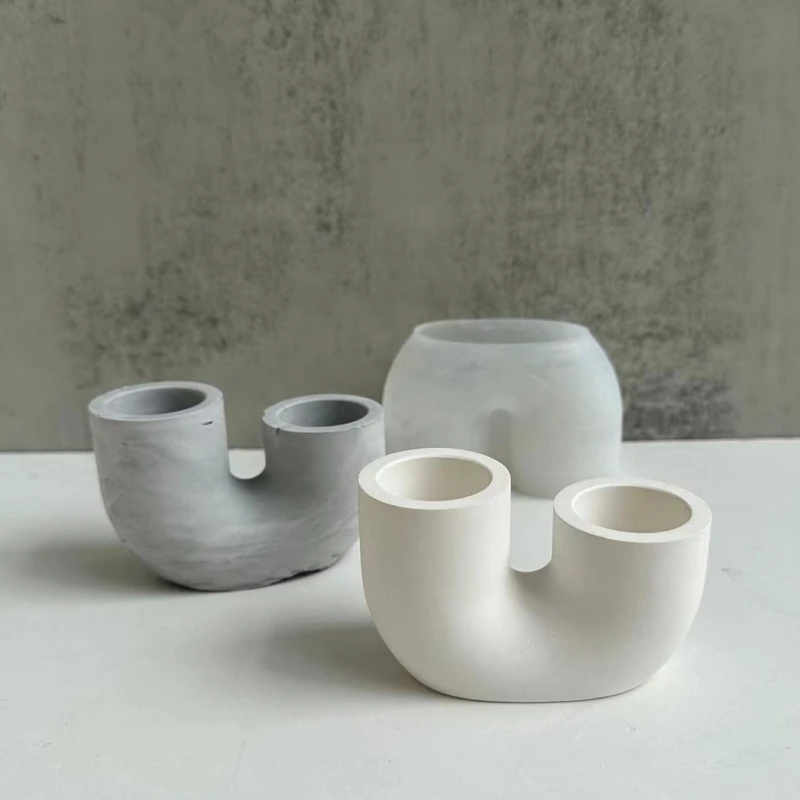 Креативный U-образный подсвечник силиконовая форма сделай сам украшение дома для