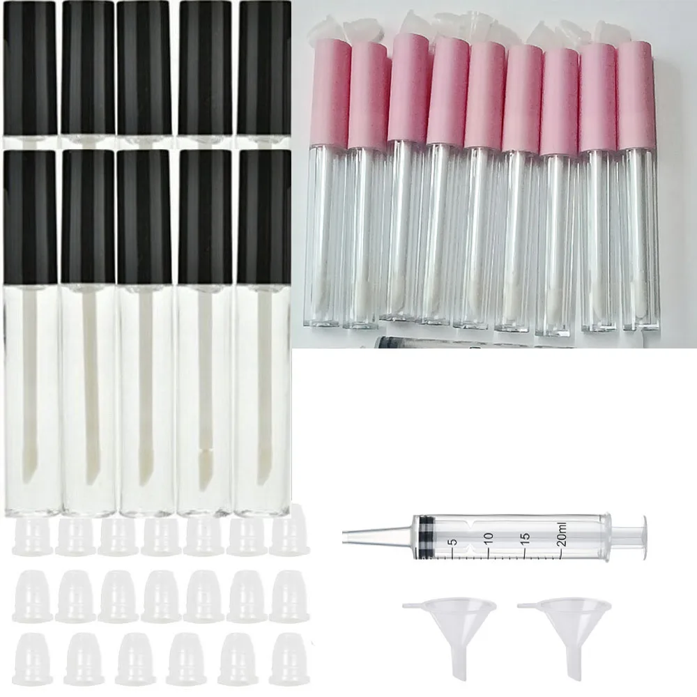 

20PCS 2.5ML Empty Lip Gloss Tube Cosmetic Mini Lip Gloss Containers Brush Tip Applicator Wand for Lip Refillable bottle liptubes