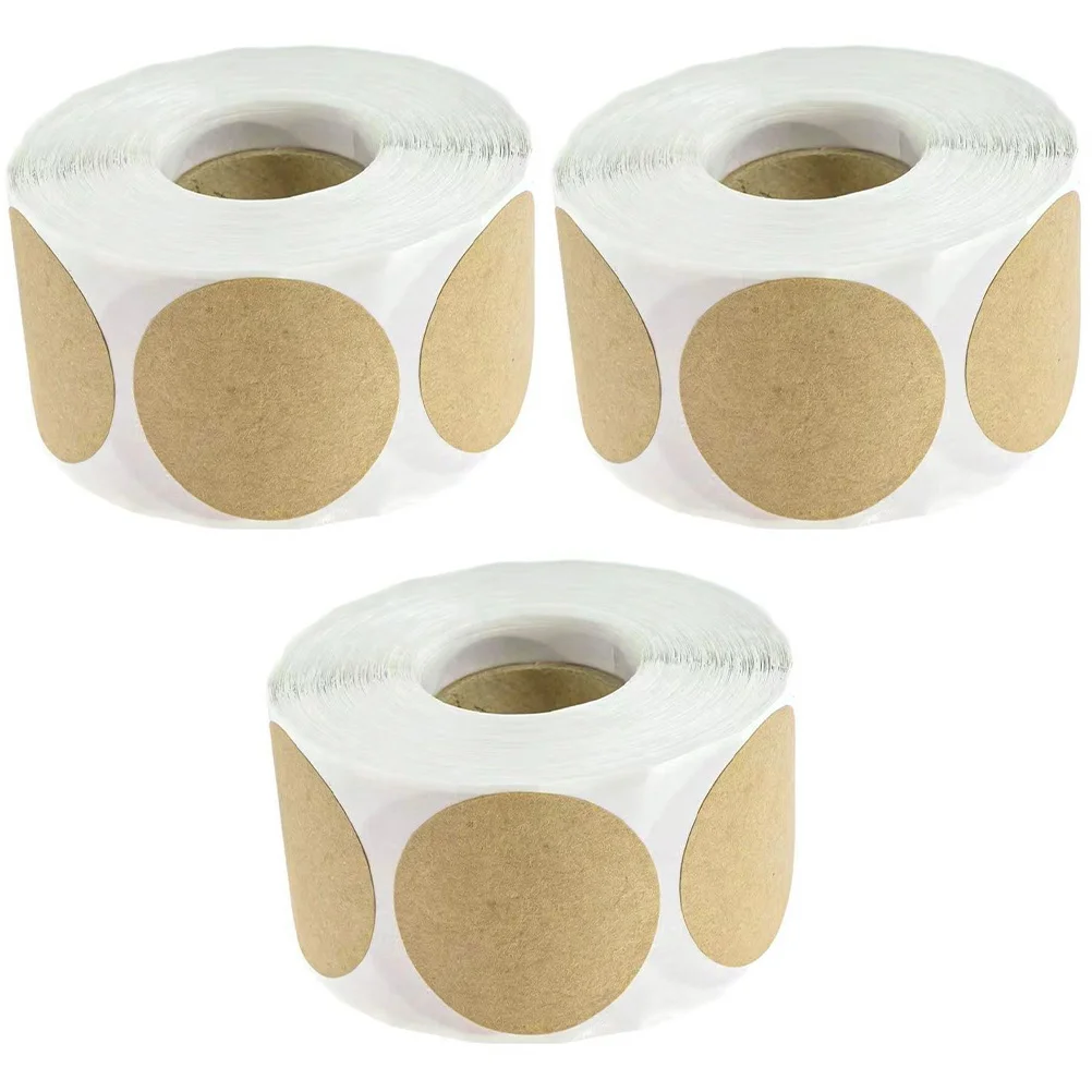 

3 Rolls Labels Stickers Gifts Packages Stickers Kraft Paper Labels Decals Bags Envelopes Labels