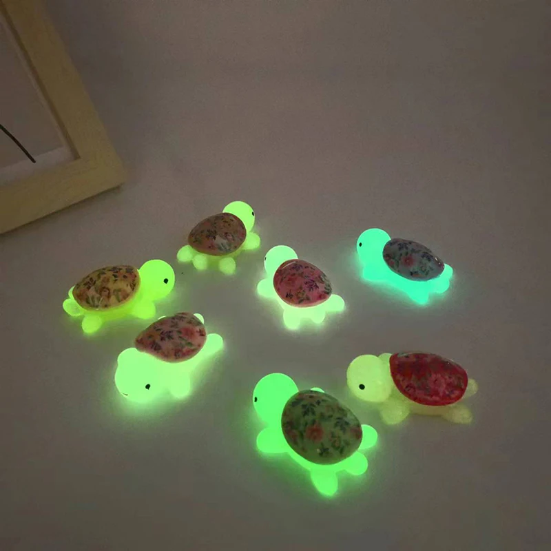 Мультяшная Светящаяся В Темноте Фигурка Черепахи Аквариум Мини-рыба Полимерные