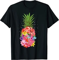 cute tropical pineapple flowers aloha hawaii gift t shirt