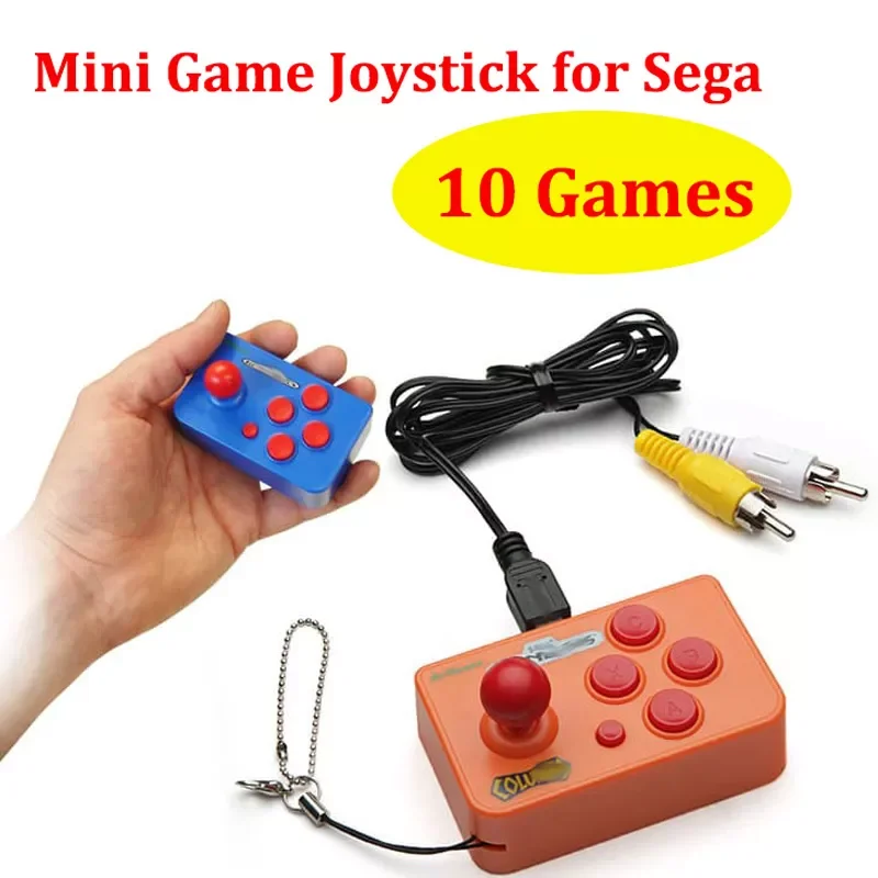 

Mini Video Game Console for Arcade Nano Sega With 10 Games Portable TV Retro Consola AV Output Arcade Joystick Keychain for Gift