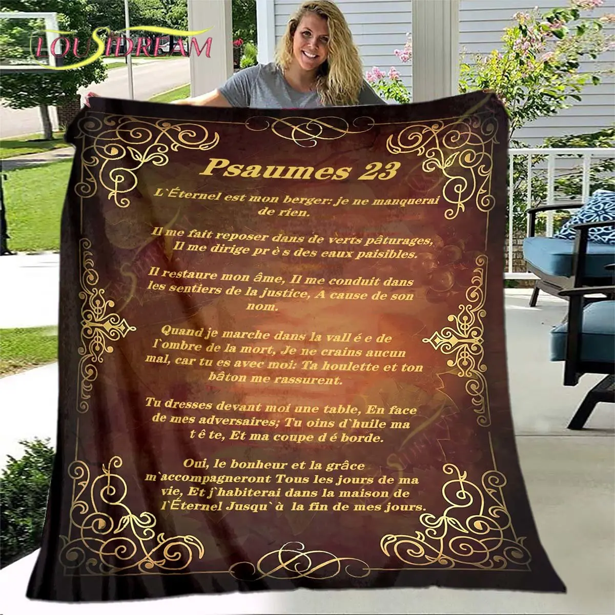 

Christ Psalm 23 Blanket Christian Religious Faith Blanket Gifts for Women Men Throw Blanket Home Decor for Bed Couch Living Room