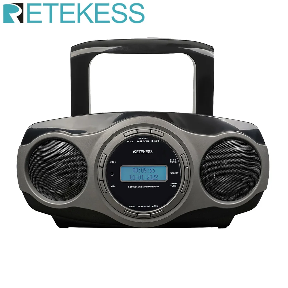 Retekess TR631 портативный CD Бумбокс стерео радио FM Bluetooth 3 Вт динамик ЖК-дисплей