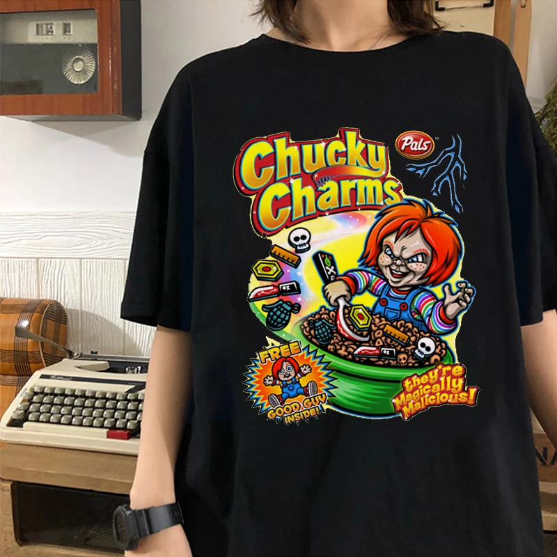 

Horror Movie Chucky Harajuku T Shirt Women Ullzang Funny Cartoon T-shirt 90s Graphic Grunge Tshirt Fashion Top Tees Female