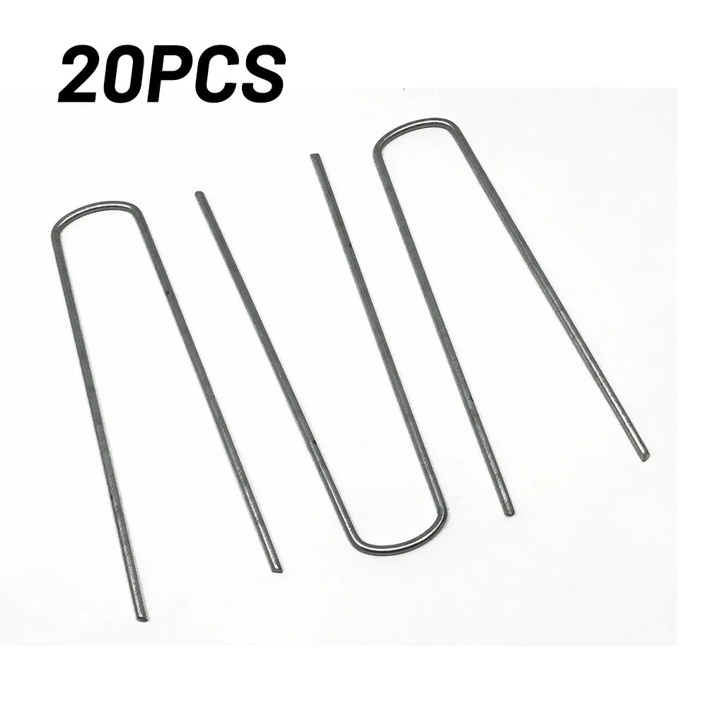 

20 Pcs U Tent Pegs Gazebo Camping Tarpaulin Hooks Galvanised Metal For Outdoor Farm Garden Supplies Tools Accessories