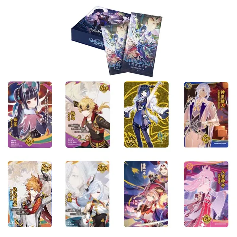 

Genshin Impact Collection Cards Paper Borad Games Children Anime Peripheral Character Kid's Gift Playing Card Toy