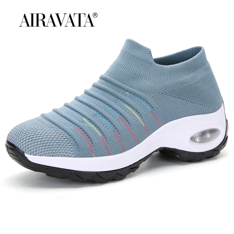 Women's Sneakers Sock Loafer Shoes Cushioned Fashion Platform Chunky Sneakers Slip on Casual Sports Shoes