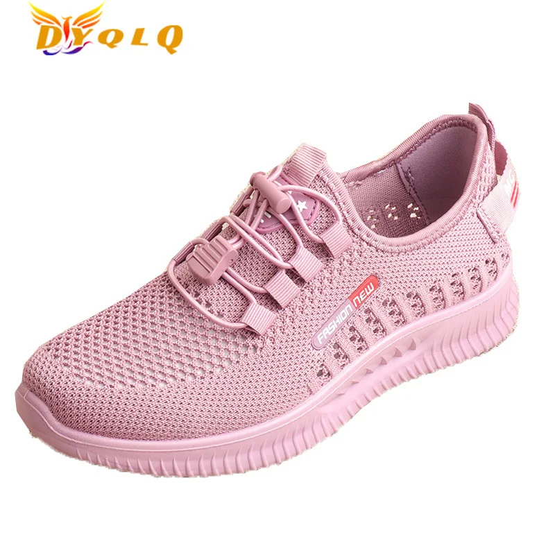 

Shallow Mouth Lace-up Women's Vulcanized Shoes A Stirrup Soft Bottom Fly Weaving Process Mesh Lightweight Non-slip Mother
