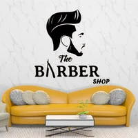 the barber shop wall stickers hairdresser haircut for men decals removable vinyl interior decoration barbershop murals dw13943