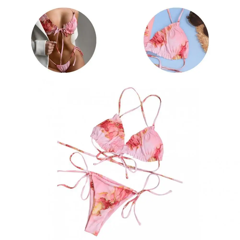 

1 компл., отличный женский купальный костюм из двух предметов, комплект бикини, женский купальник из полиэстера, износостойкий