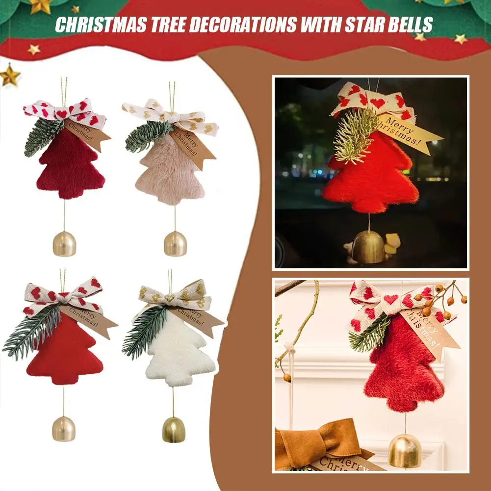 

New Year 2023 1PC Christmas Ornament Cloth Hanging Christmas Tree Decorations With Star Bells Christmas Decorations For Hom I7P3