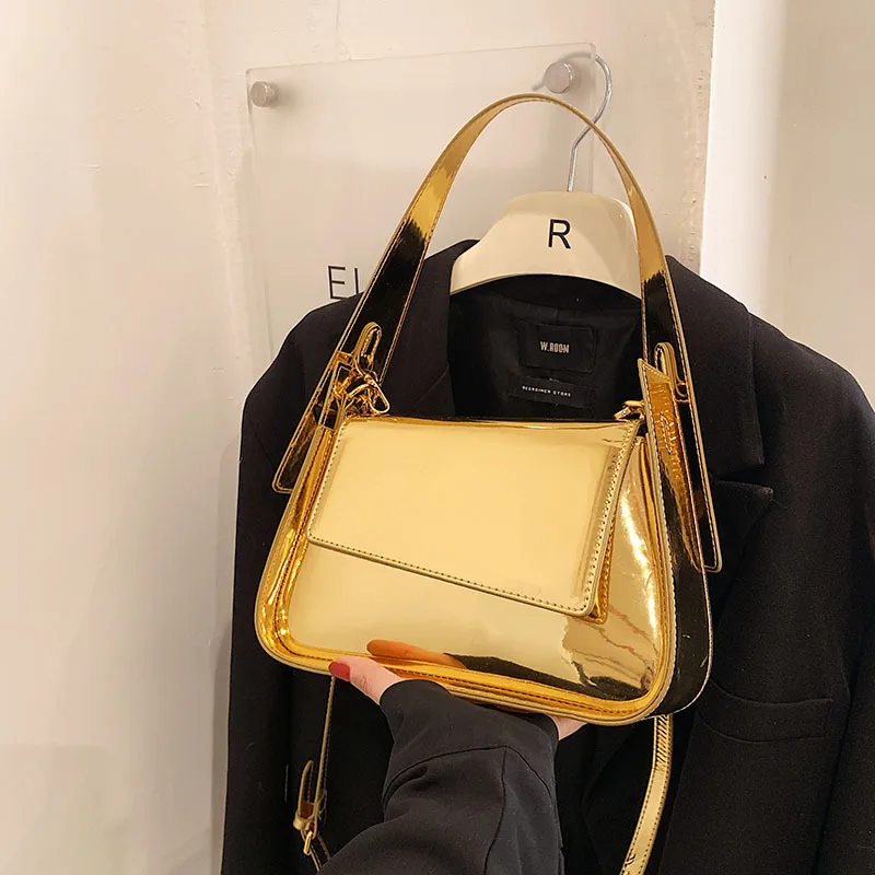 

Silver Chic Women Armpit Bag 2023 Brand Luxury Designer Laser Female Shoulder Bags Party Clutches Trend Lady Purses And Handbags