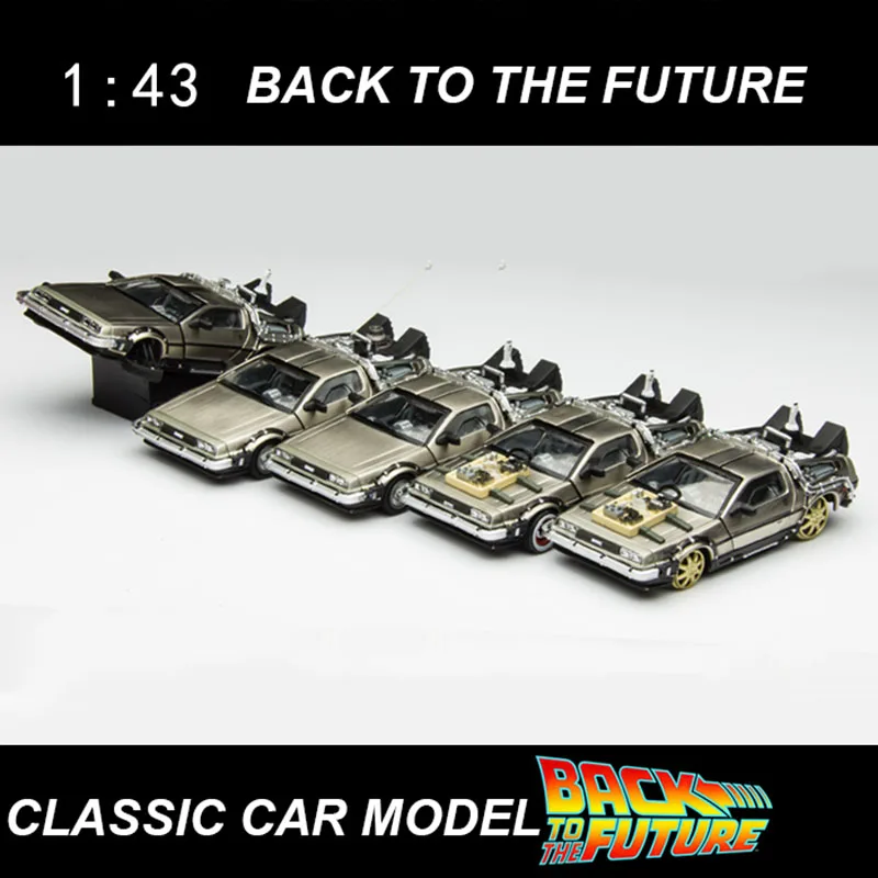 

1:43 Scale Diecast Metal Alloy Car Model Part 1 2 3 Time Machine DeLorean DMC-12 Toy Back to the Future Collecection Display Toy