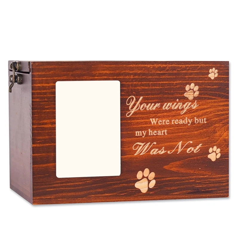 

Pet Urns For Dog Cats Ashes, Loss Pet Memorial Remembrance Gift, Photo Frames Urns Wooden Pet Memorial Box-FS-PHFU