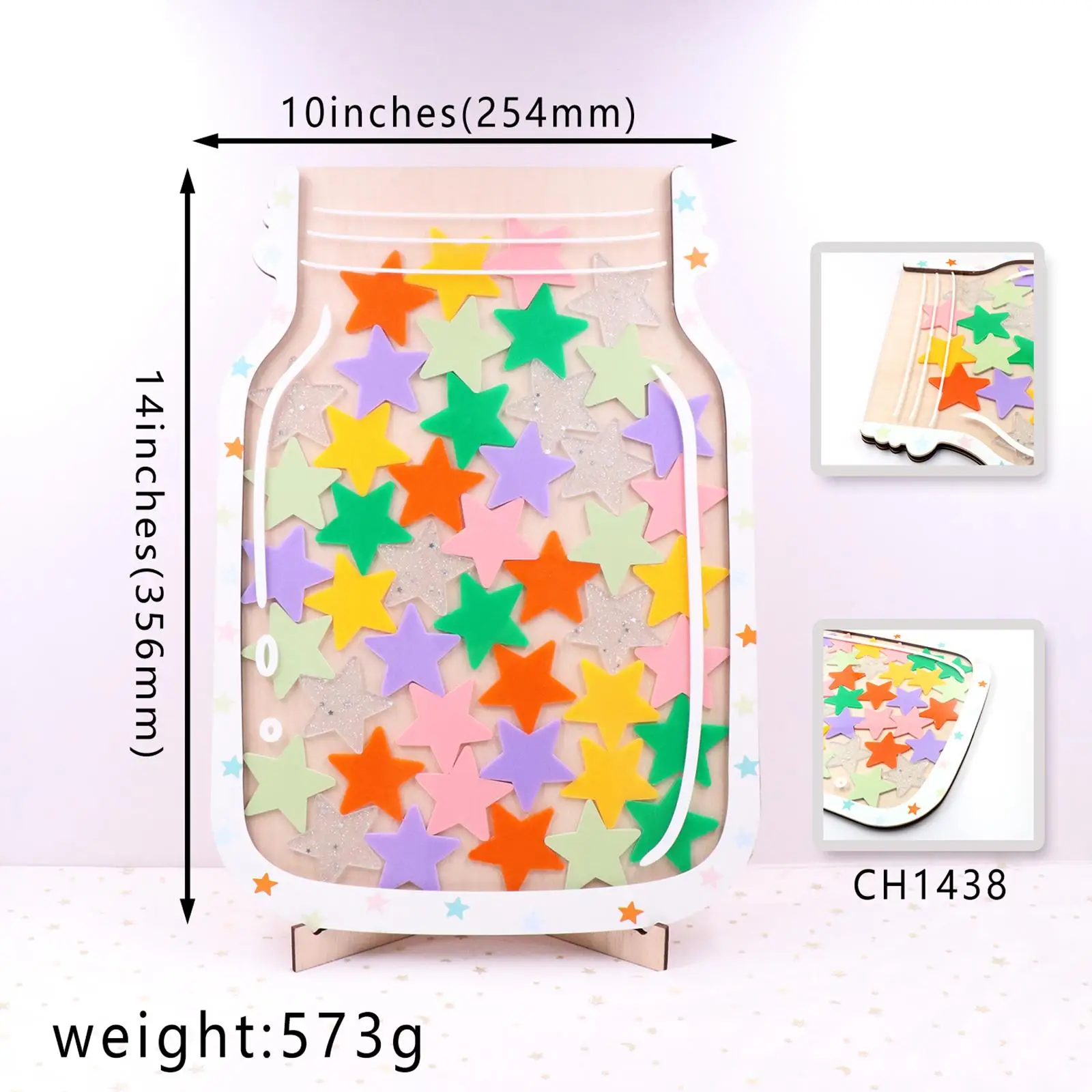 

Star Reward Jar with Stars Gifts Children Incentive for Housework Whiteboard Teaching Bedtime Routine Toilet Training Decor