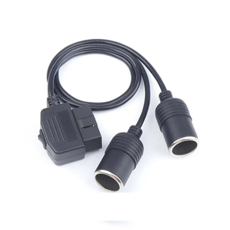 Optional Car Power Adapter Cigarette Lighter OBD2 Plug To USB Interface Cable 16Pin with Switch Obd Female Head Tram Charger |