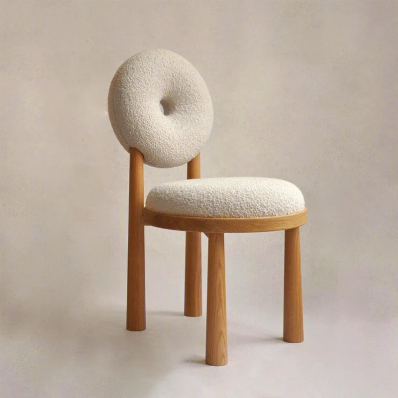 

Деревянные стулья в скандинавском стиле для спальни, обеденная Современная бежевая косметика, роскошный балкон, кафе, стулья, столовая, дом...