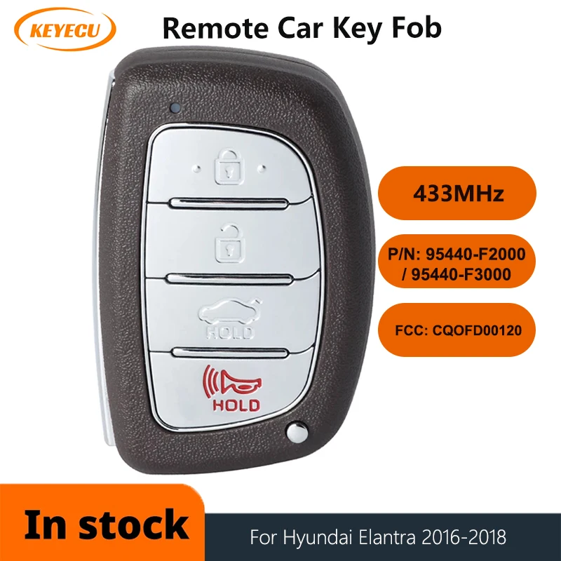 

KEYECU for Hyundai Elantra 2016 2017 2018 Smart Remote Key Fob 95440-F2000 95440-F3000 CQOFD00120 434MHz