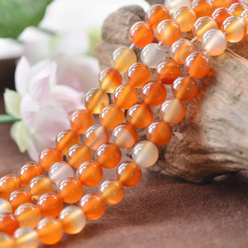 

Joanlyn Grade AA Natural Agate Beads Multi Tones Orange Color 6mm-12mm Smooth Polished Round 15 Inch Strand AG30