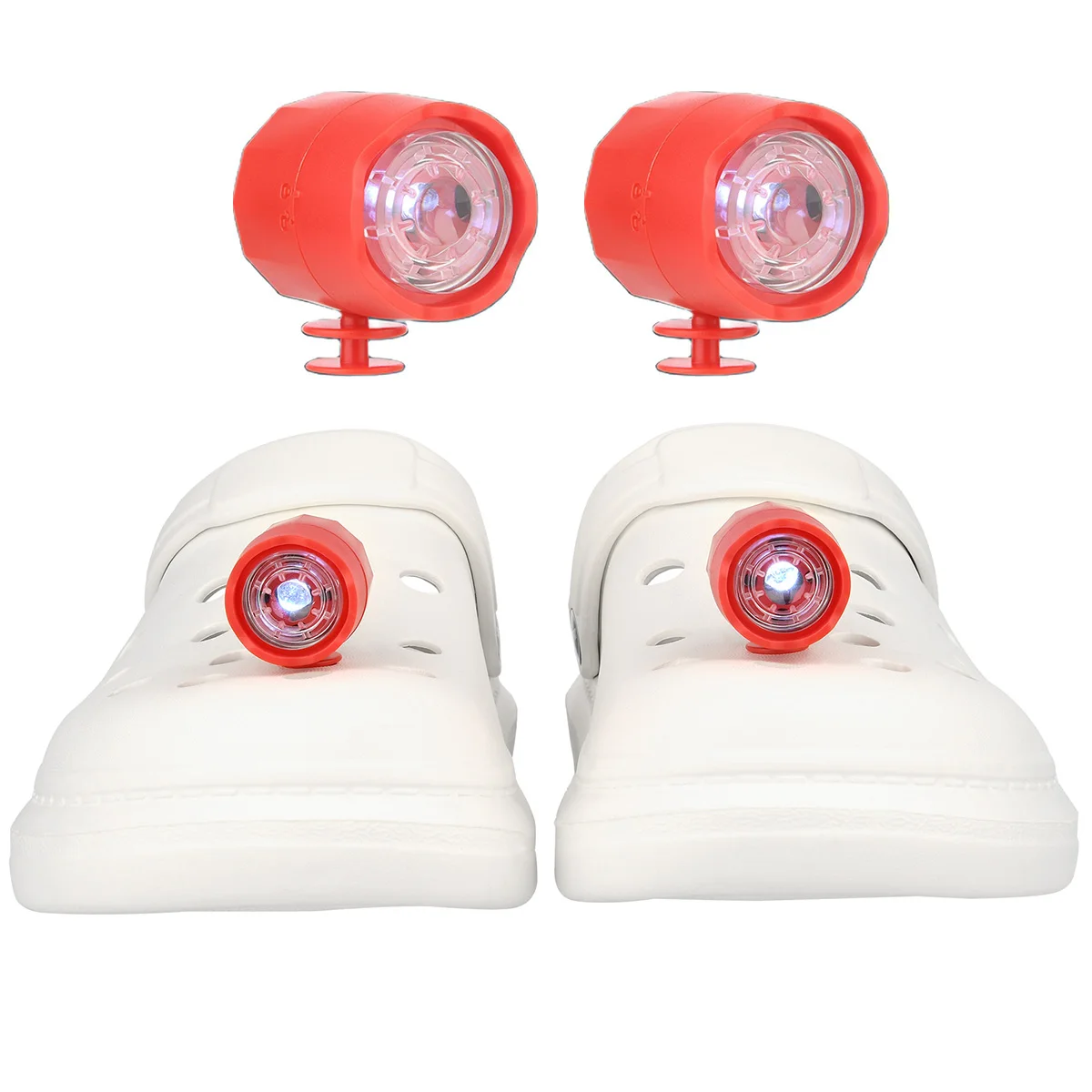 Waterproof Ornament Croc Headlights, 2Pcs LED Croc Clogs Shoes Lights, Accessories for Running Walking Camping Gift