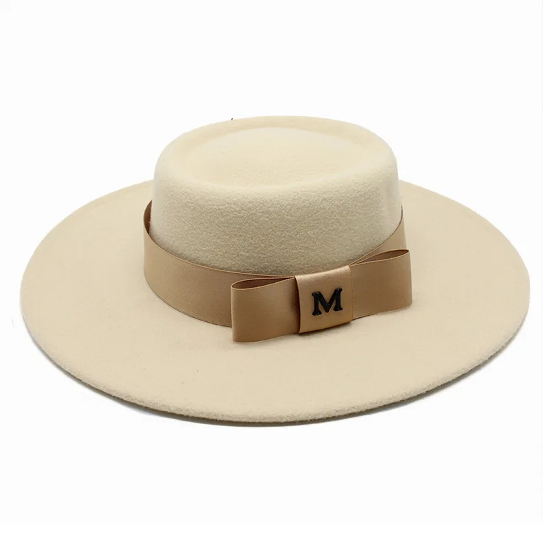 

Women's cap hats for men fedoras felt spring autumn Bowler hat fashion wide brim black headgear chapel beach Wedding picture new
