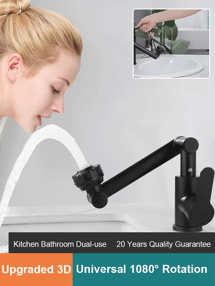 

Mechanical Arm Universal Faucet Rotatable Water Outlet Bubbler Extension Water Nozzle Universal Joint Anti Splash Artifact