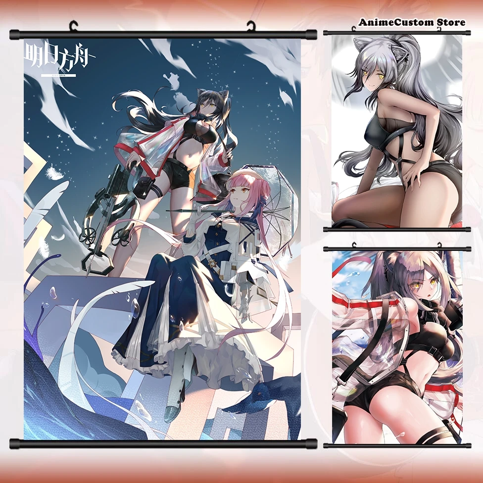 

Anime Game Arknights Schwarz Fashion HD Wall Scroll Roll Painting Poster Hanging Picture Poster Decor Art Gift