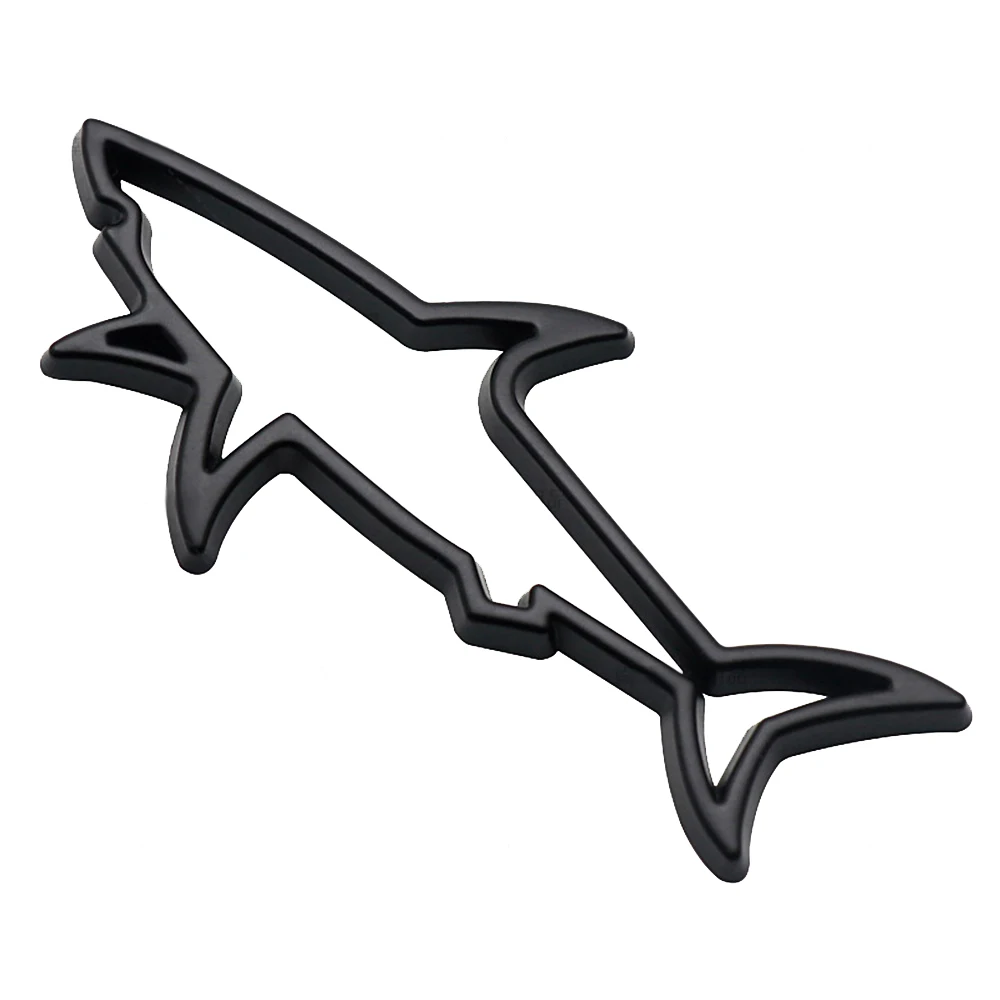 

3D Metal Car Styling Sticker Hollow Fish Shark Scratch Sticker Automobiles Motorcycle Personality Modified Decorative Decal 1pc