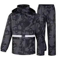 camouflage raincoat rain pants suit adult riding split waterproof full body double layer hiking motorcycle raincoat rain gear