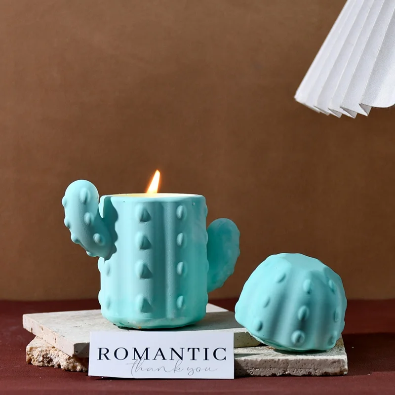 Банка для свечи кактуса бетонная силиконовая форма креативная банка с крышками