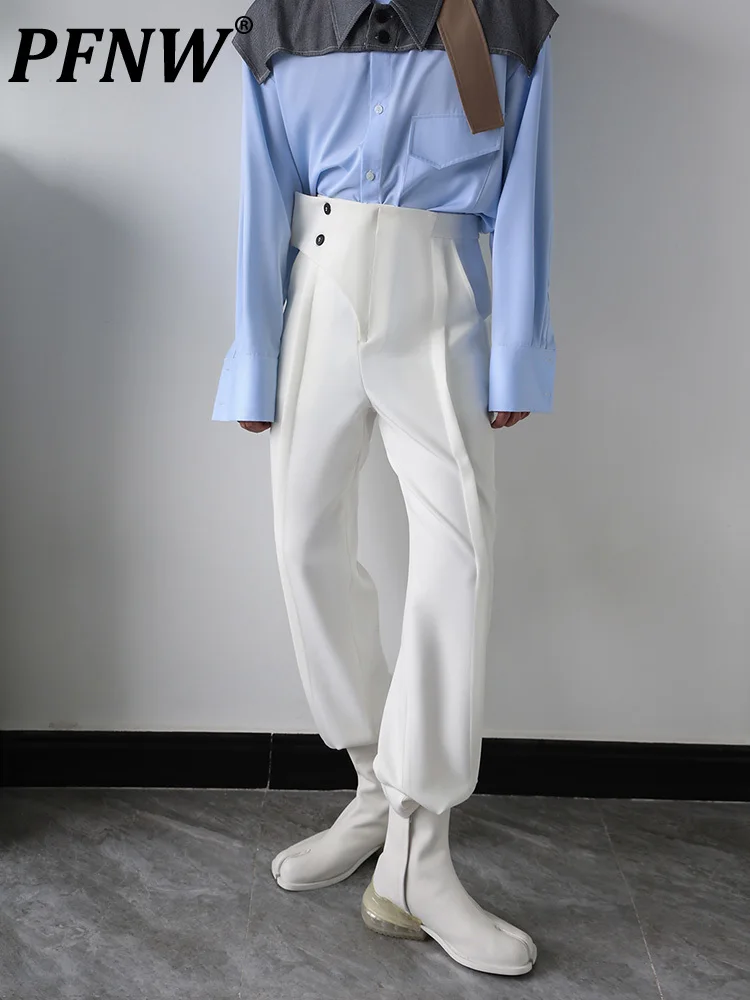 

PFNW Autumn Tide Hong Kong Style Casual Suit Pants Men's Loose Straight Niche Trend Wide Leg Feeling Floor Trousers 12A5331