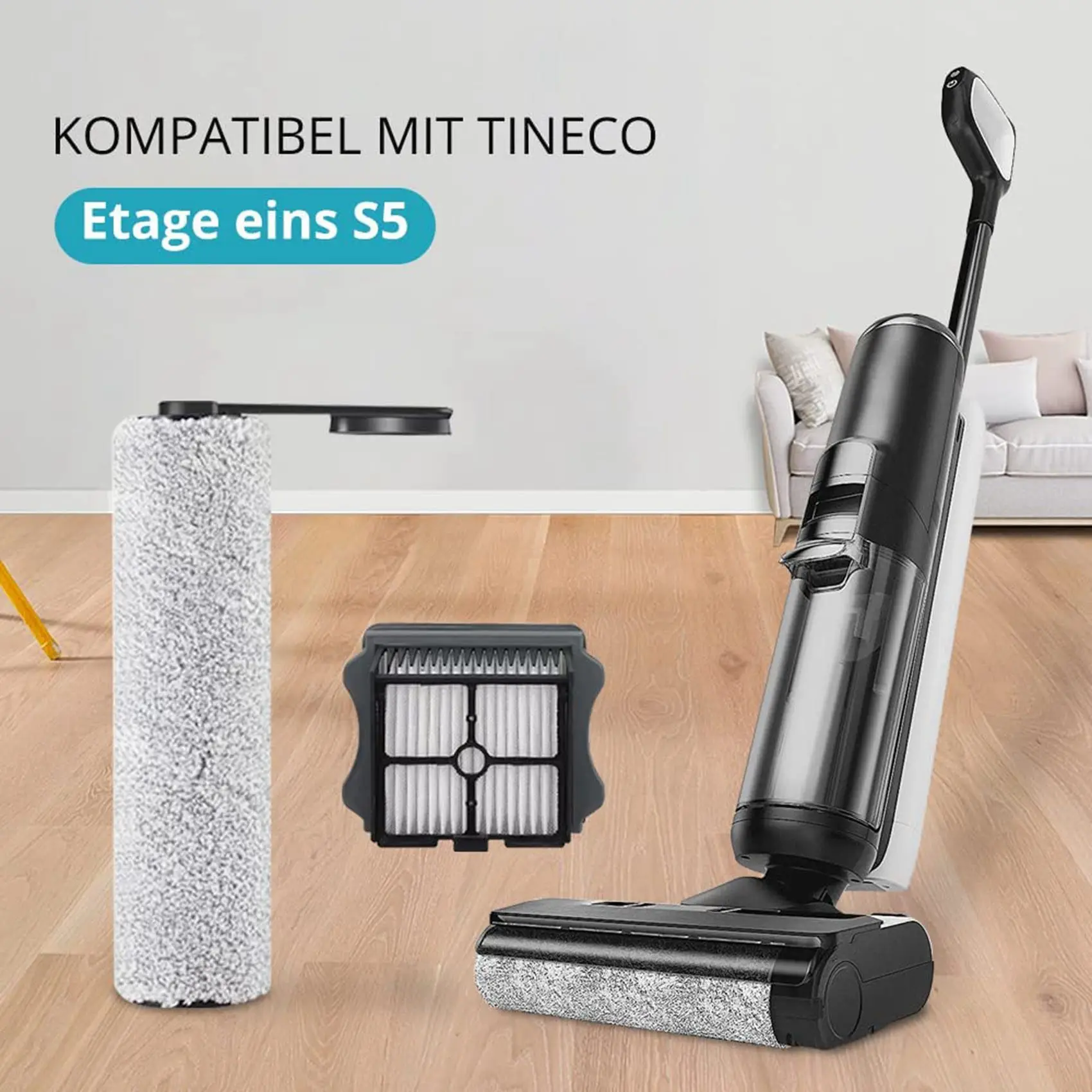 Роликовая щетка и фильтр для пылесоса беспроводного Tineco Floor One S5 влажной сухой